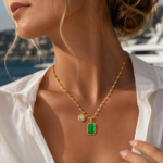 Sunny Good Fortune at Your Neck: Malachite Square Pendant Necklace, Wear Protection & Warmth Close to Your Heart