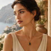 Vintage Italian Black Onyx Oval Pendant Necklace with an 18K Gold-Plated Vintage Sweater Chain—Energy Jewelry Symbolizing Rebirth and Transformation - Image 4