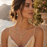 Teardrop Abalone Shell Baroque Pearl Choker, Victorian Antique 18K Gold Vermeil Regal Statement Fine Jewelry Necklace