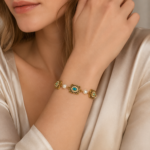 Vintage Byzantine Gemstone Square Pearl Bracelet, Antique Matte Gold Enamel Scroll Jewelry, Medieval Royal Heavy Accessory