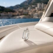 Crystal Rectangle Minimalist Moissanite Necklace - Image 3