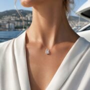Crystal Rectangle Minimalist Moissanite Necklace - Image 4