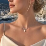 Moon Dew Smile Pearl Moissanite Necklace