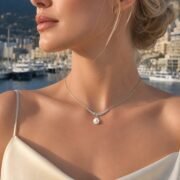 Moon Dew Smile Pearl Moissanite Necklace