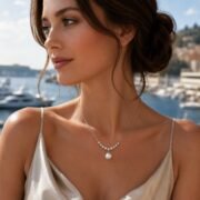 Moon Dew Smile Pearl Moissanite Necklace - Image 3