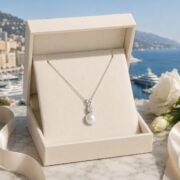 Moon Dew Pearl Moissanite Pendant Necklace - Image 5