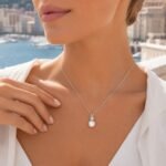 Moon Dew Pearl Moissanite Pendant Necklace