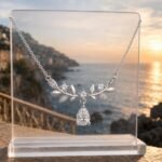 Wheat Whisper Pear Moissanite Necklace