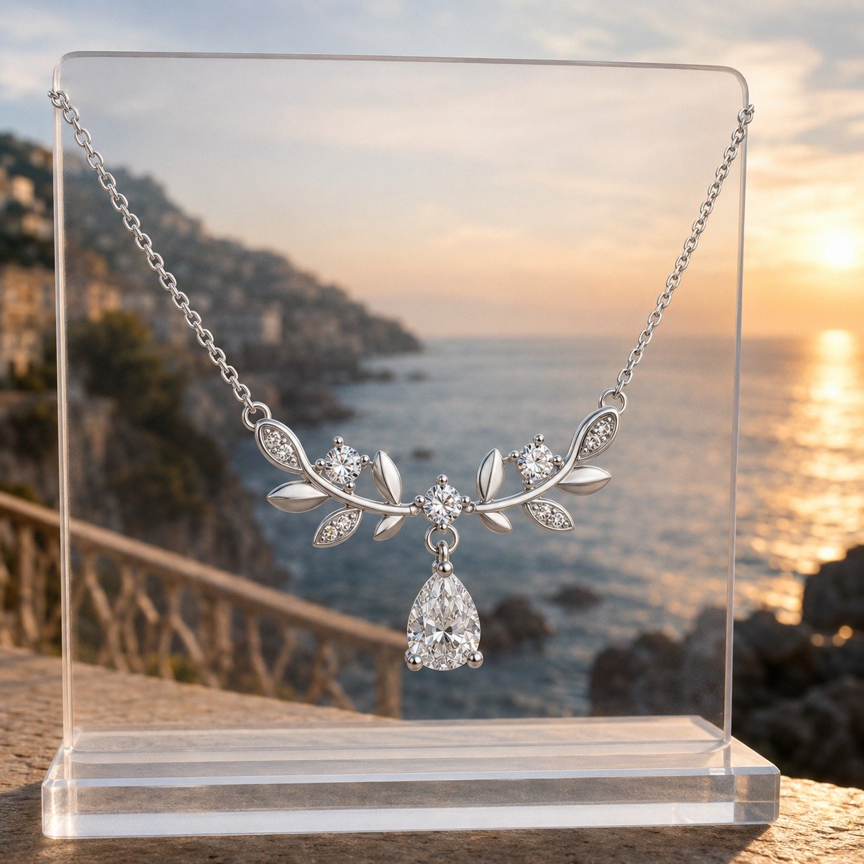 WhatsApp Image 2026-07-14 at 14.12.26 Wheat Whisper Pear Moissanite Necklace - Image 1