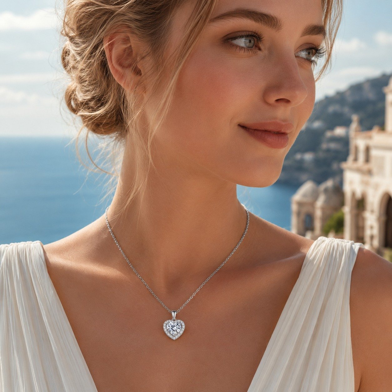 WhatsApp Image 2026-07-14 at 15.55.30 (1) Heartglow Halo Moissanite Clavicle Necklace - Image 1