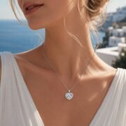 Heartglow Halo Moissanite Clavicle Necklace - Image 2