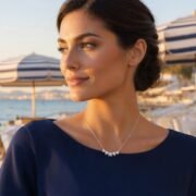 Soft Smile Five-Stone Graduated Moissanite Necklace - Image 4
