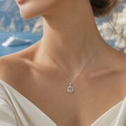 Infinity Loop Moebius Moissanite Clavicle Necklace - Image 2