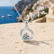 Infinity Loop Moebius Moissanite Clavicle Necklace - Image 5