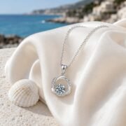 Infinity Loop Moebius Moissanite Clavicle Necklace - Image 3