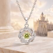 Entwined Knot Woven Dancing Moissanite Necklace (3 Colors Available) - Image 3
