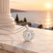 Entwined Knot Woven Dancing Moissanite Necklace (3 Colors Available) - Image 4