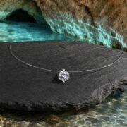 Floating Light Invisible Fishline 2ct Moissanite Necklace