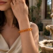 Abundance Wheel Natural Citrine Single-Loop Bracelet (3 Sizes Available)