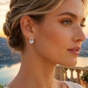 Morning Dew Teardrop Moissanite Stud Earrings
