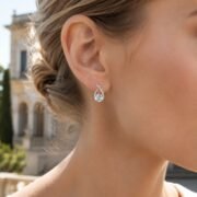 Morning Dew Teardrop Moissanite Stud Earrings - Image 4