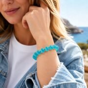 Azure Voice Natural Amazonite Single-Loop Bracelet (3 Sizes Available)
