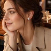 Rectangular Halo Moissanite Stud Earrings (2 Cuts Available)