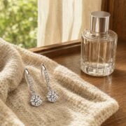 Starfall Dangle Moissanite Four-Prong Drop Earrings (2 Sizes Available) - Image 2