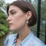 Cushion Halo Moissanite Huggie Hoop Drop Earrings