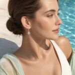 Morning Dew Halo Moissanite Teardrop Hook Earrings