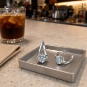 Geometric Edge Moissanite Irregular Huggie Hoop Earrings - Image 4
