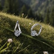 Geometric Edge Moissanite Irregular Huggie Hoop Earrings - Image 2
