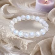 Moon Glow Soul Breath Natural Moonstone Single-Loop Bracelet (3 Sizes Available) - Image 3