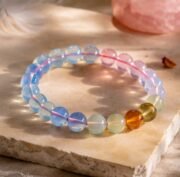Pink Whisper Heart Chakra Natural Morganite Single-Loop Bracelet (3 Sizes Available) - Image 2