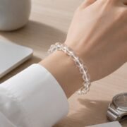 Clear Light All-Chakra Natural Clear Quartz Single-Loop Bracelet (3 Sizes Available)