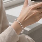 Clear Light All-Chakra Natural Clear Quartz Single-Loop Bracelet (3 Sizes Available) - Image 5