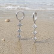 Starry Trail Moissanite Star Huggie Hoop Earrings - Image 3