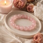 Cherry Blossom Whisper Natural Rose Quartz Single-Loop Bracelet (3 Sizes Available) - Image 2