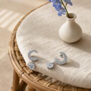 Moonlit Crescent Moissanite Half-Moon Stud Earrings (2 Colors Available) - Image 2