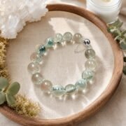 Verdant Fortune Natural Green Crystal Single Strand Bracelet - Image 2