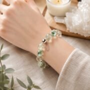 Verdant Fortune Natural Green Crystal Single Strand Bracelet - Image 5