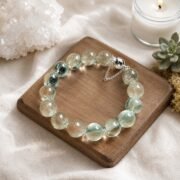 Verdant Fortune Natural Green Crystal Single Strand Bracelet - Image 3