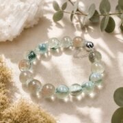Verdant Fortune Natural Green Crystal Single Strand Bracelet - Image 4