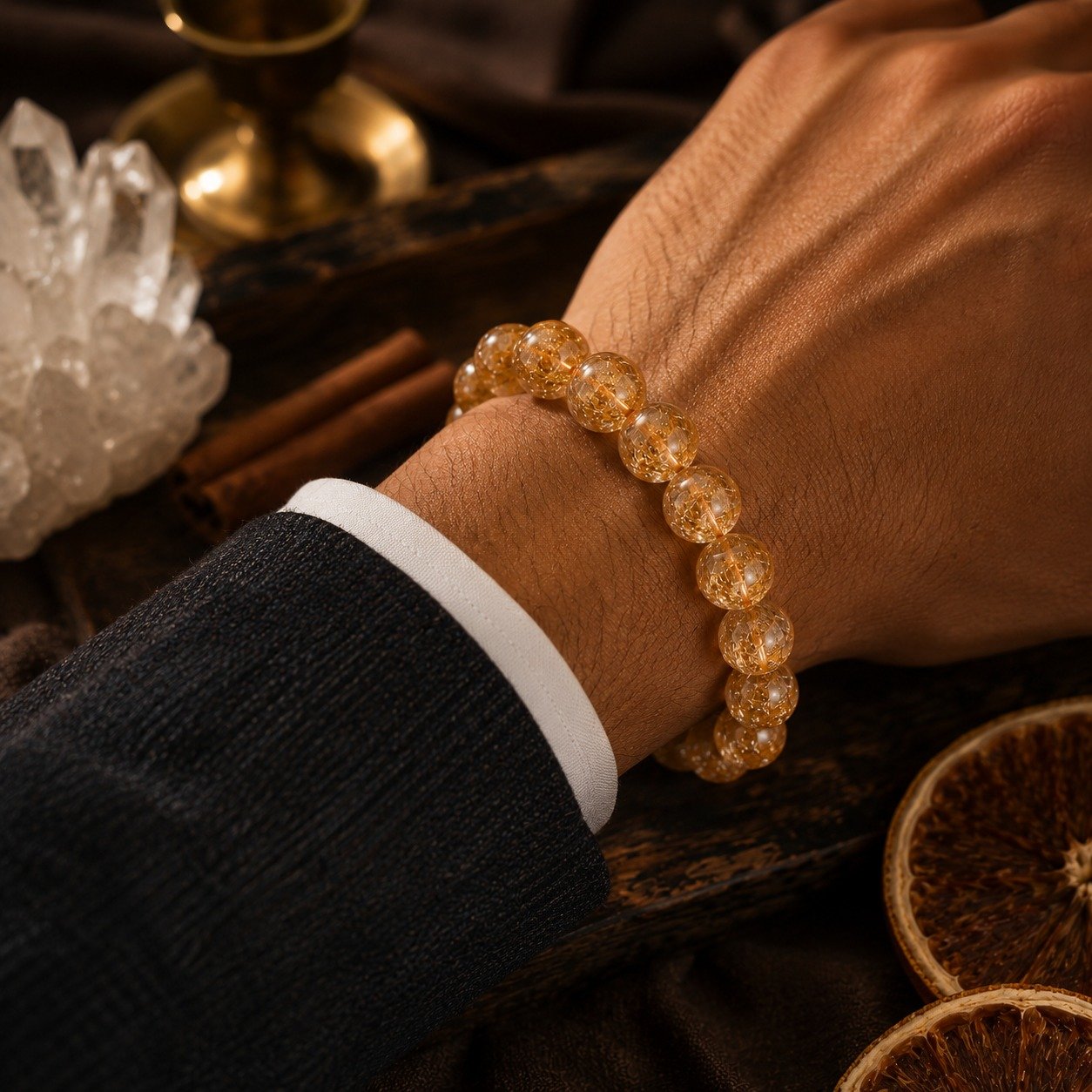 WhatsApp Image 2026-07-16 at 11.49.12 (2) Venus Copper Rutilated Quartz 7A+ Single Strand Bracelet Limited edition worldwide - Image 1