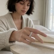 Lucky Bloom Marquise Clover Moissanite Eternity Ring - Image 3