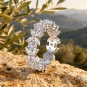 Lucky Bloom Marquise Clover Moissanite Eternity Ring - Image 4