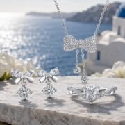 Butterfly Whisper Wish Moissanite Bow 3-Piece Jewelry Set - Image 3