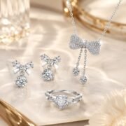 Butterfly Whisper Wish Moissanite Bow 3-Piece Jewelry Set