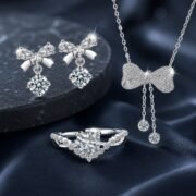Butterfly Whisper Wish Moissanite Bow 3-Piece Jewelry Set - Image 6