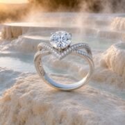 Coronation Crown V-Shape Moissanite Ring - Image 2